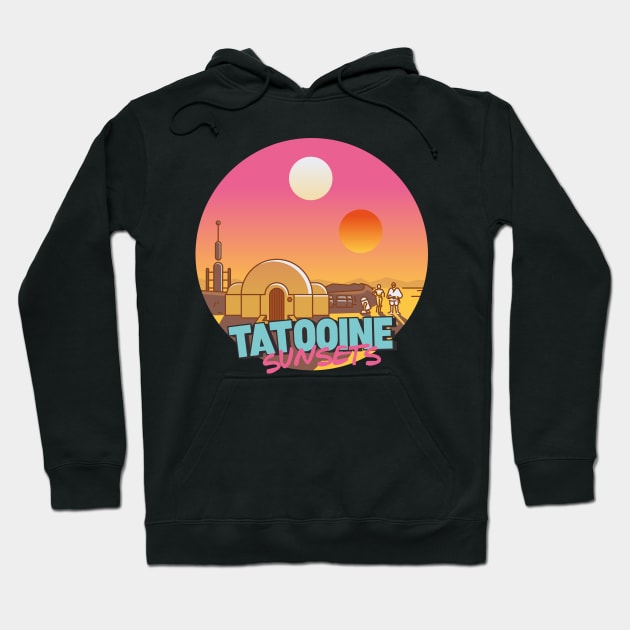 Tatooine sunsets vintage Hoodie by chillstudio